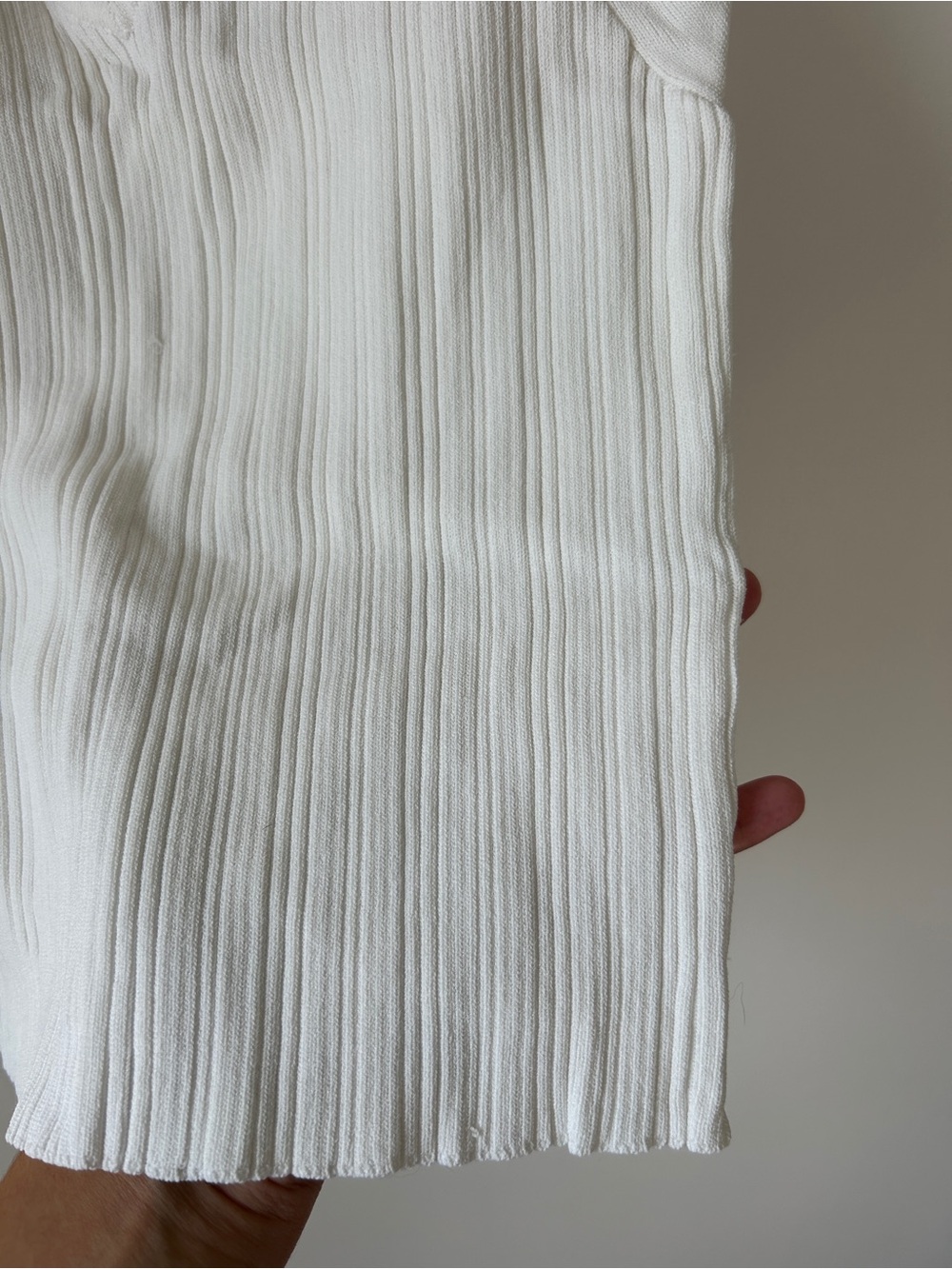 White Ribbed Square-Neck Tank Top - Picture 3 of 4